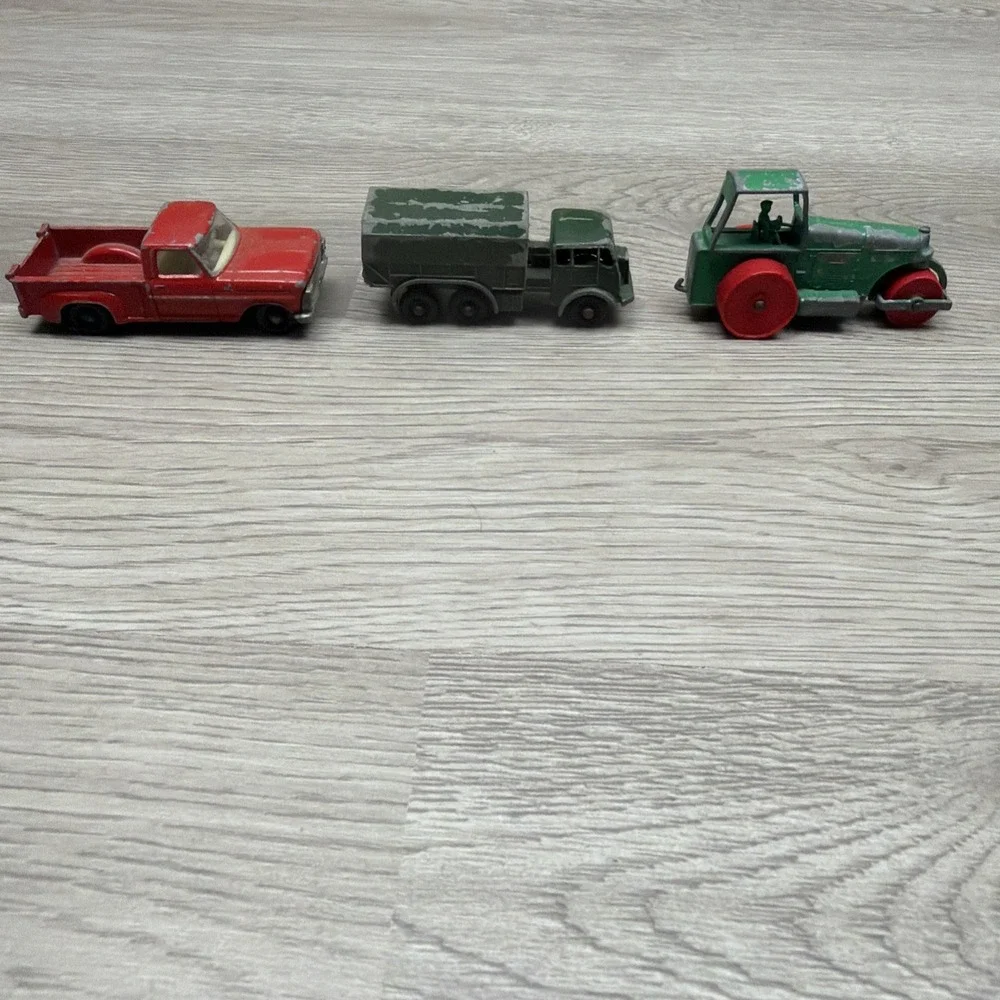 Matchbox‎ Lesney No 6 Ford Pick Up, No 1 Aveling Barford Road Roller, No 62 GSL